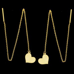 گوشواره طلا 18 عیار زنانه الن نار مدل بخيه اي قلب eln670189